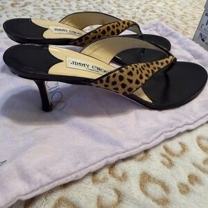 Jimmy Choo Leopard Print Black Heels
